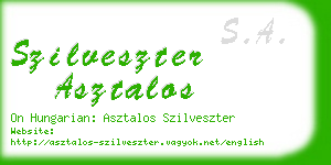 szilveszter asztalos business card